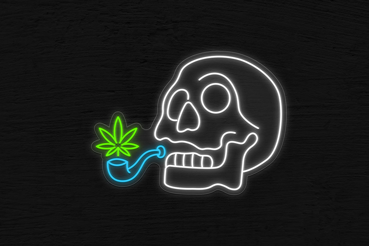 Skull Smoking Weed LED Neon Sign