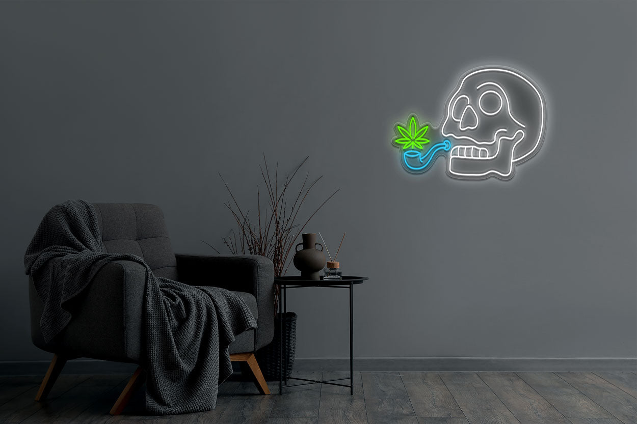 Skull Smoking Weed LED Neon Sign