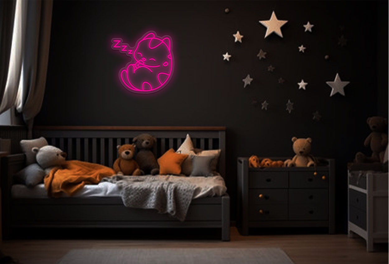 Sleeping Cat LED Neon Sign