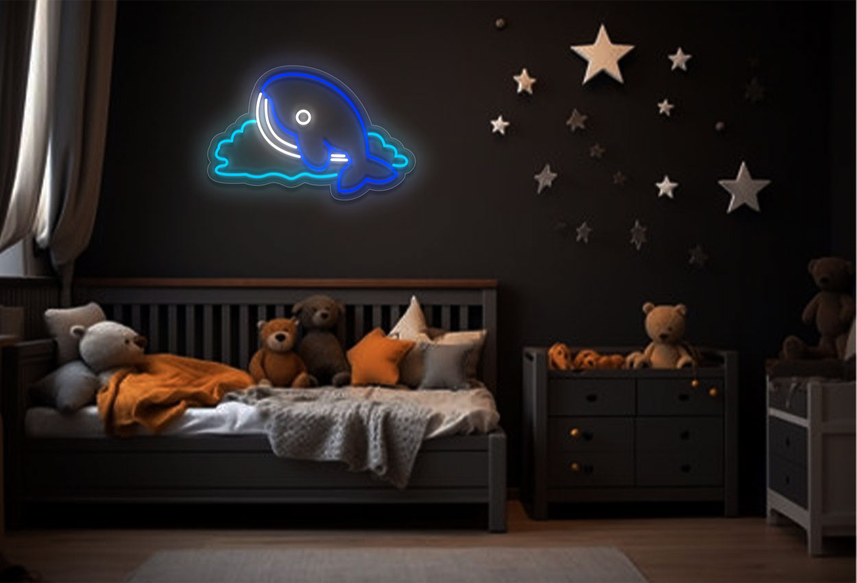 Small Whale Neon Sign