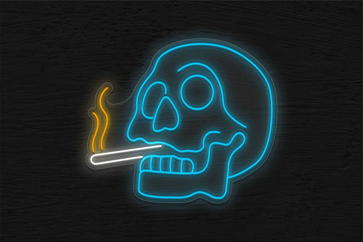 Smoking Skull LED Neon Sign