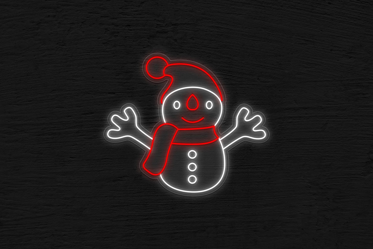 Snowman In 2 Colors LED Neon Sign