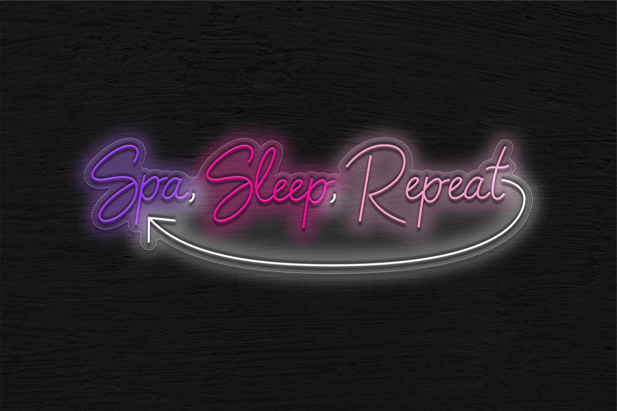 Spa Sleep Repeat LED Neon Sign