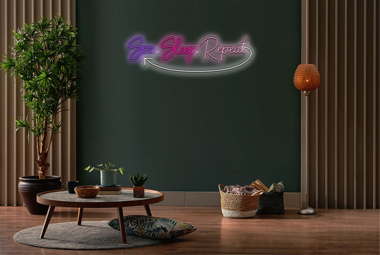 Spa Sleep Repeat LED Neon Sign