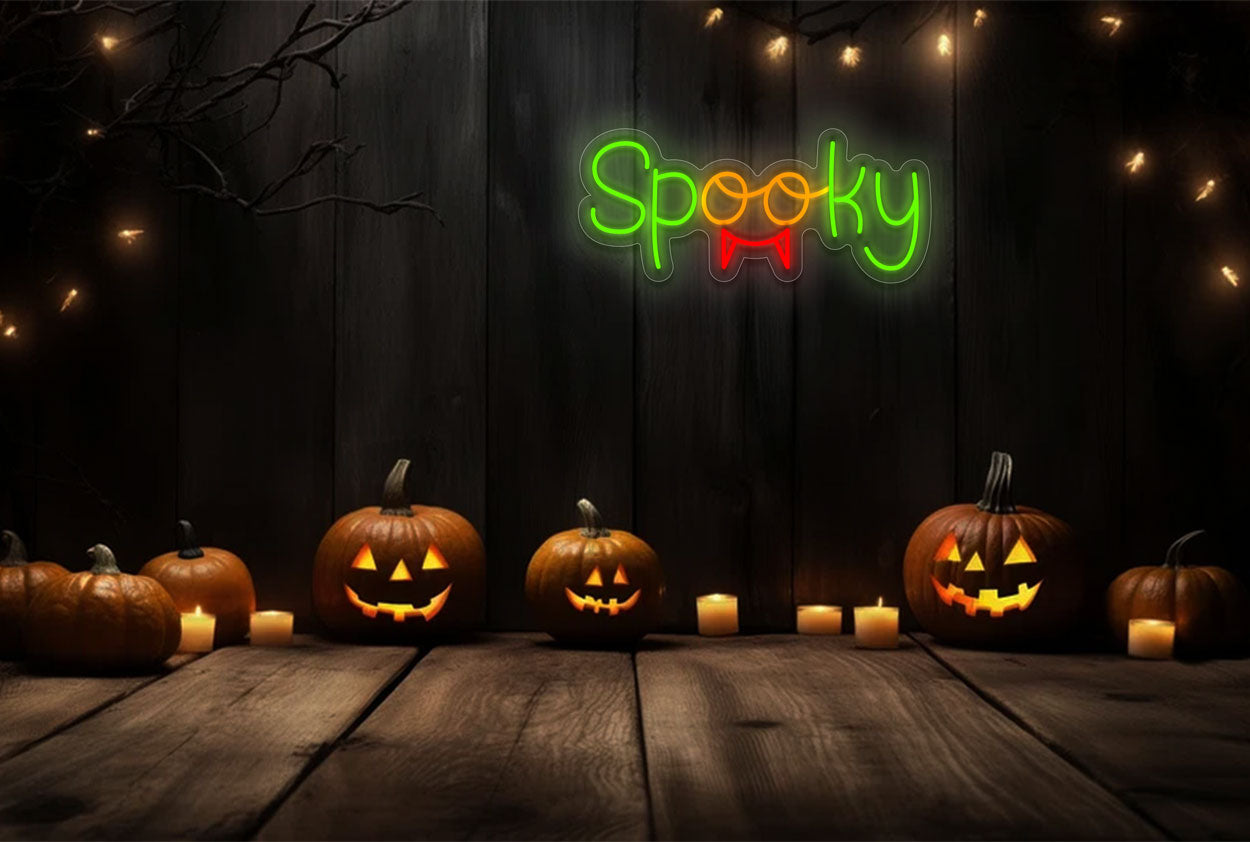 Spooky with a Fang LED Neon Sign