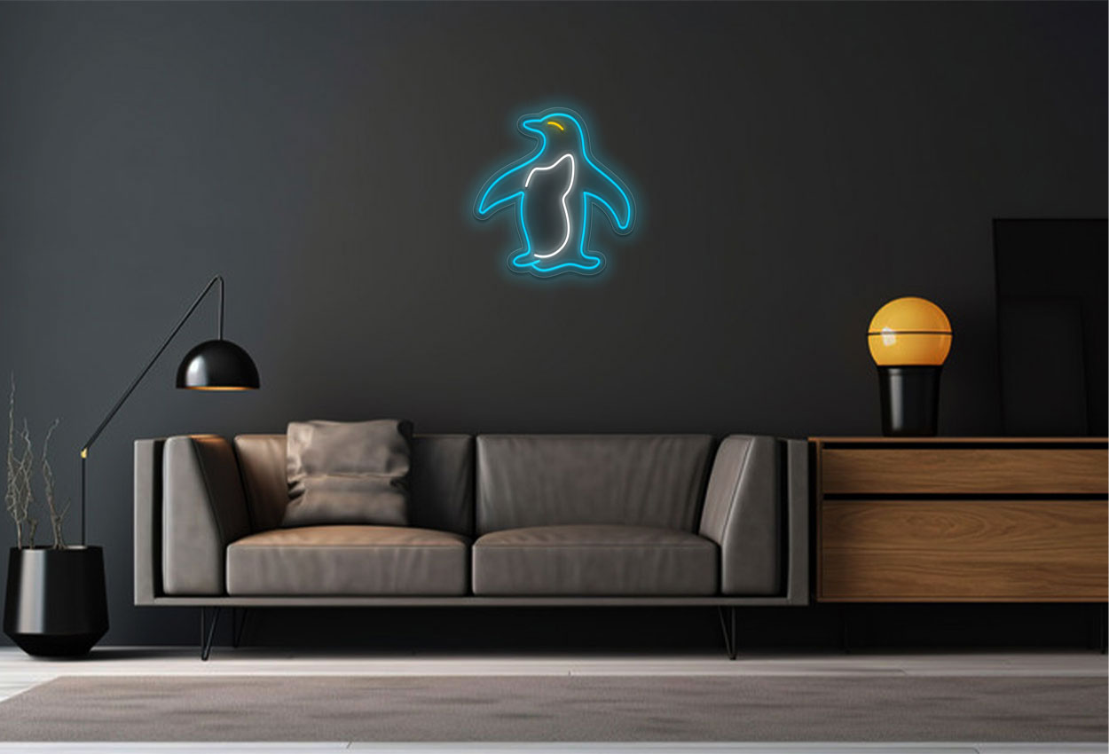 Standing Penguin LED Neon Sign