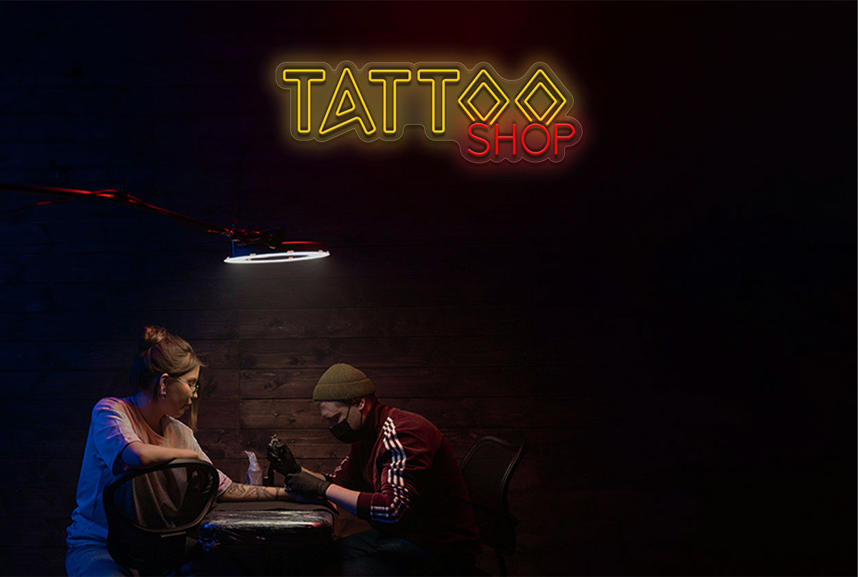 Tattoo(Ccelektrakution W03 Rough Font) LED Neon Sign