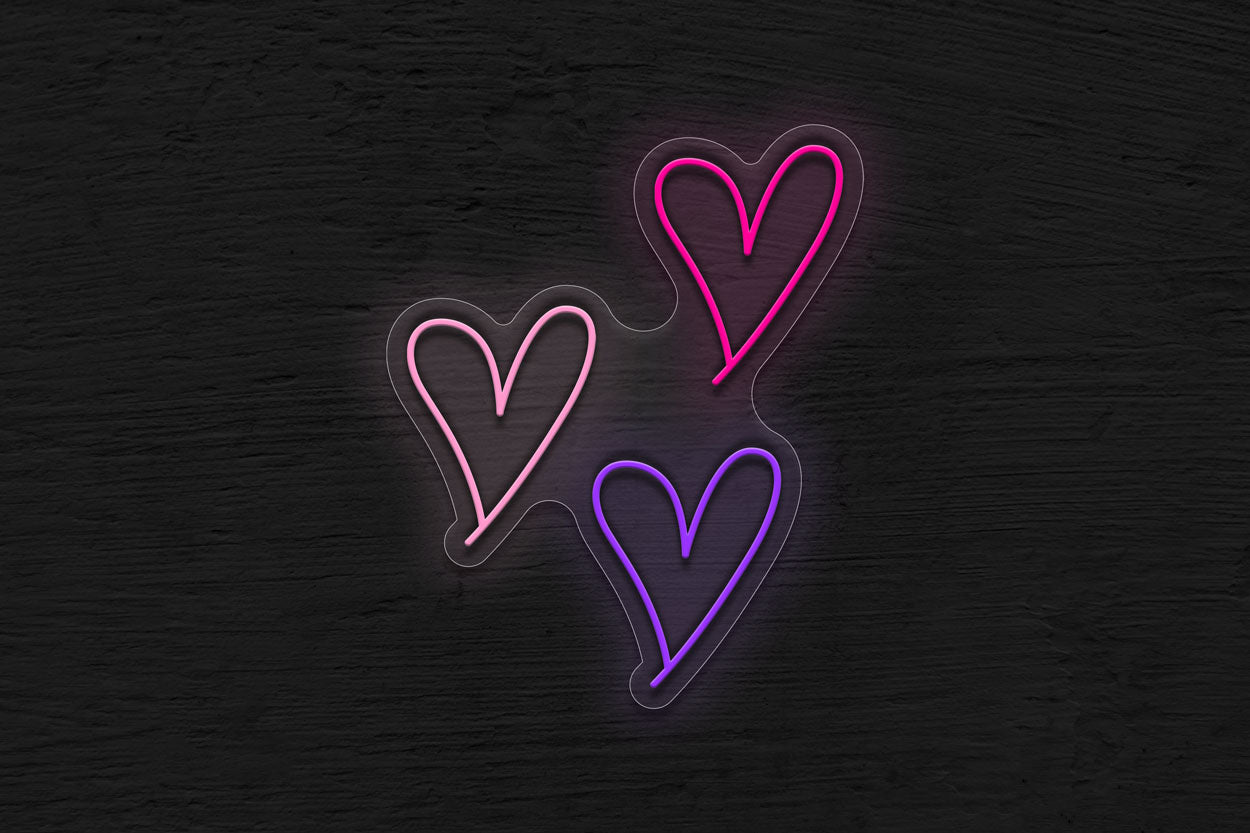 Three Heart (Bat Mitzvah) LED Neon Sign