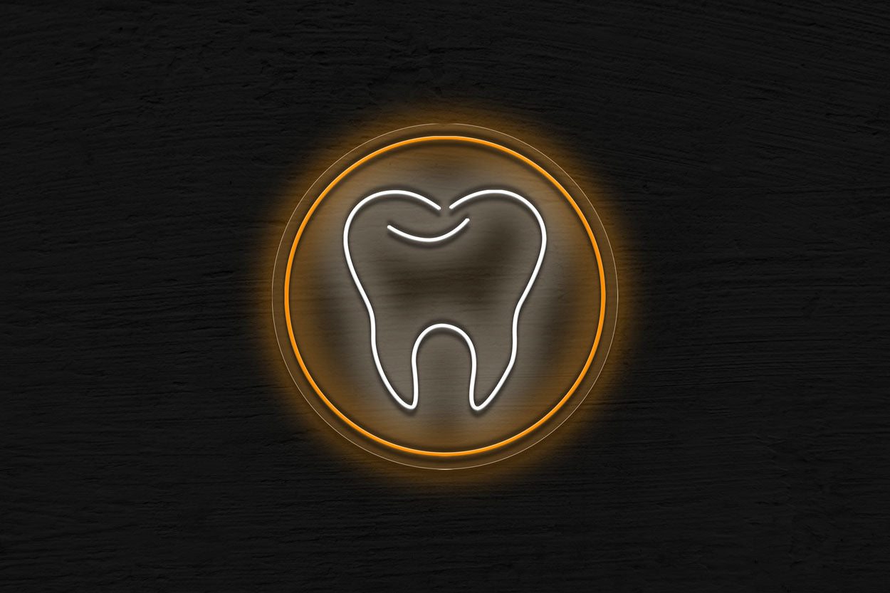 Tooth With Circle Outline LED Neon Sign