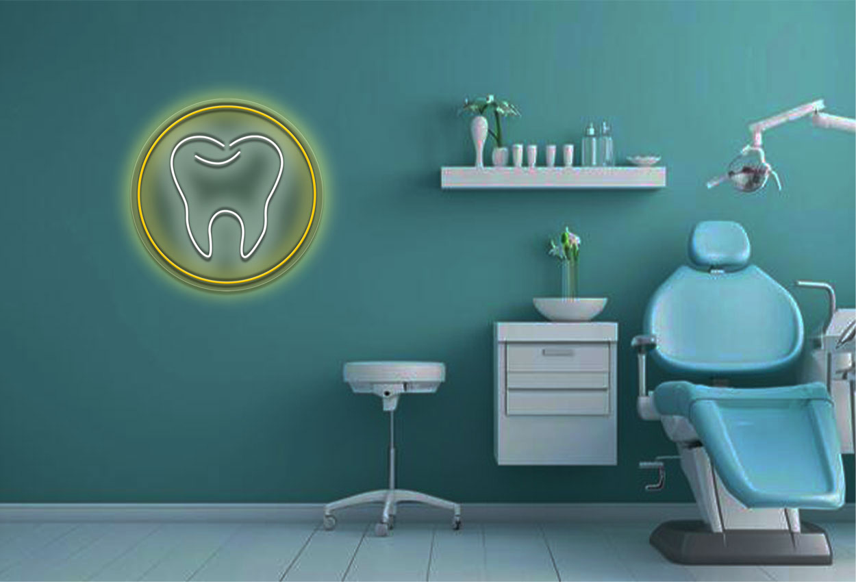 Tooth With Circle Outline LED Neon Sign