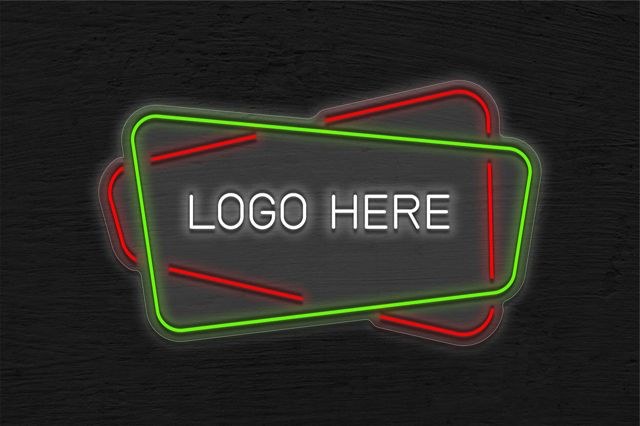 Two Rectangular Shape With Logo Here LED Neon Sign