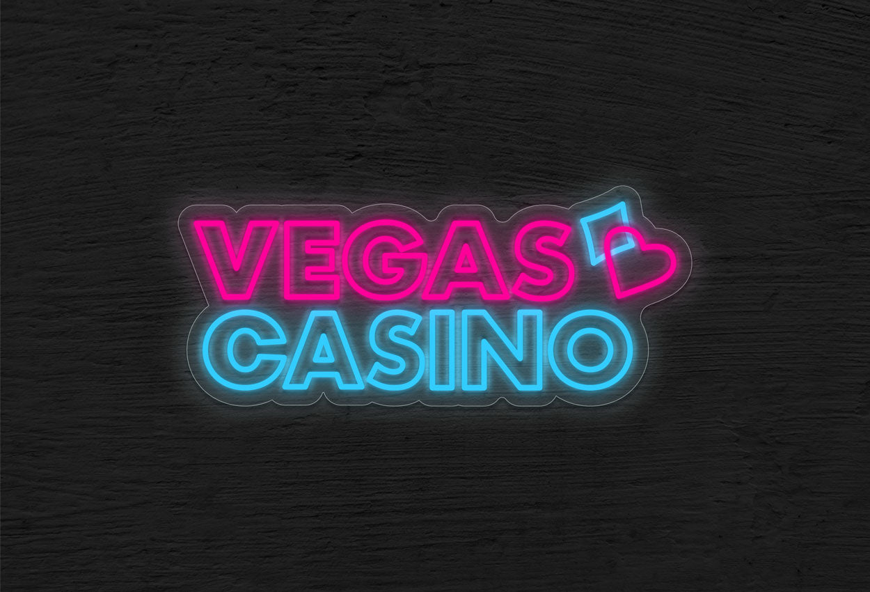 Vegas Casino in double stroke LED Neon Sign