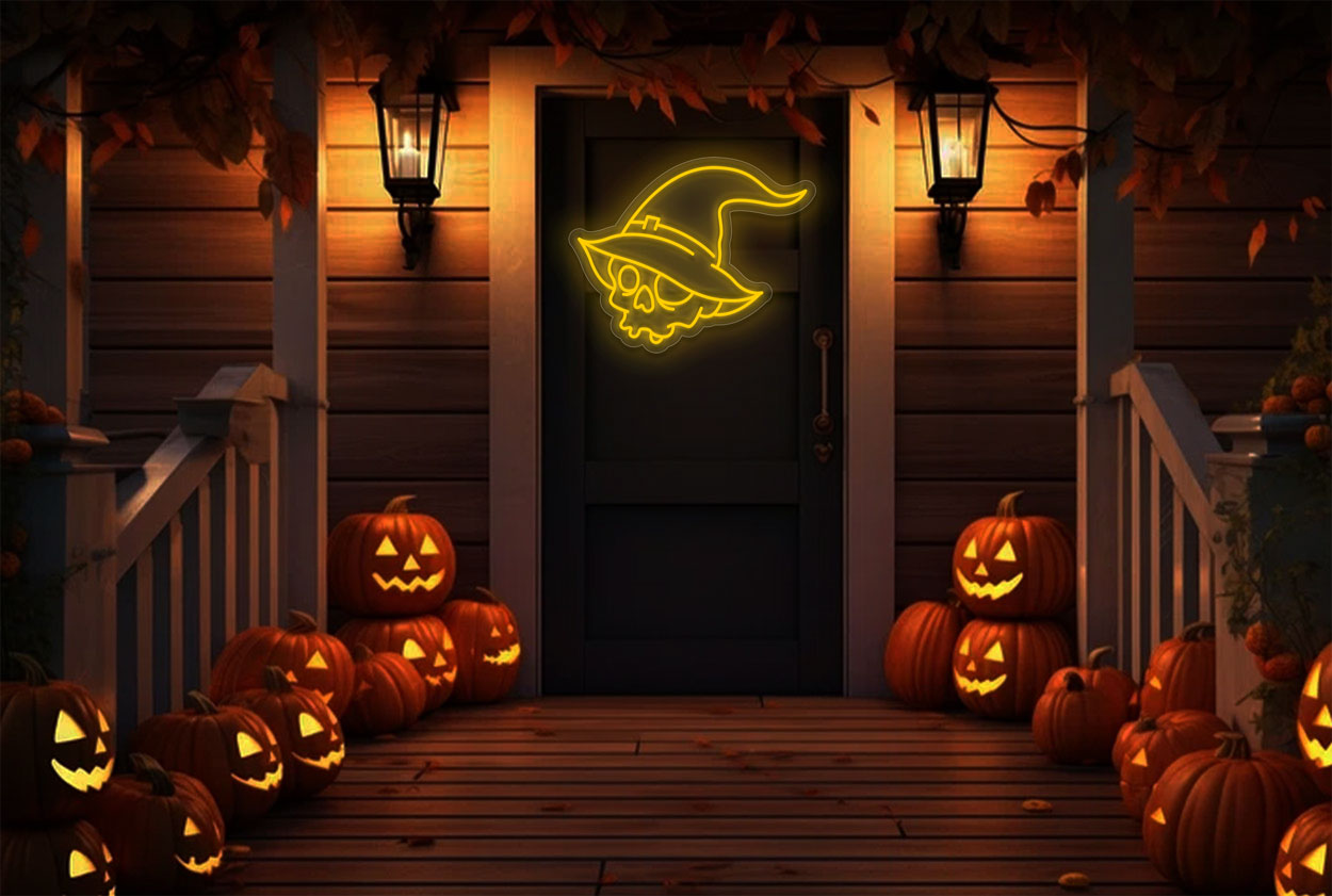 Witch Skull Logo LED Neon Sign